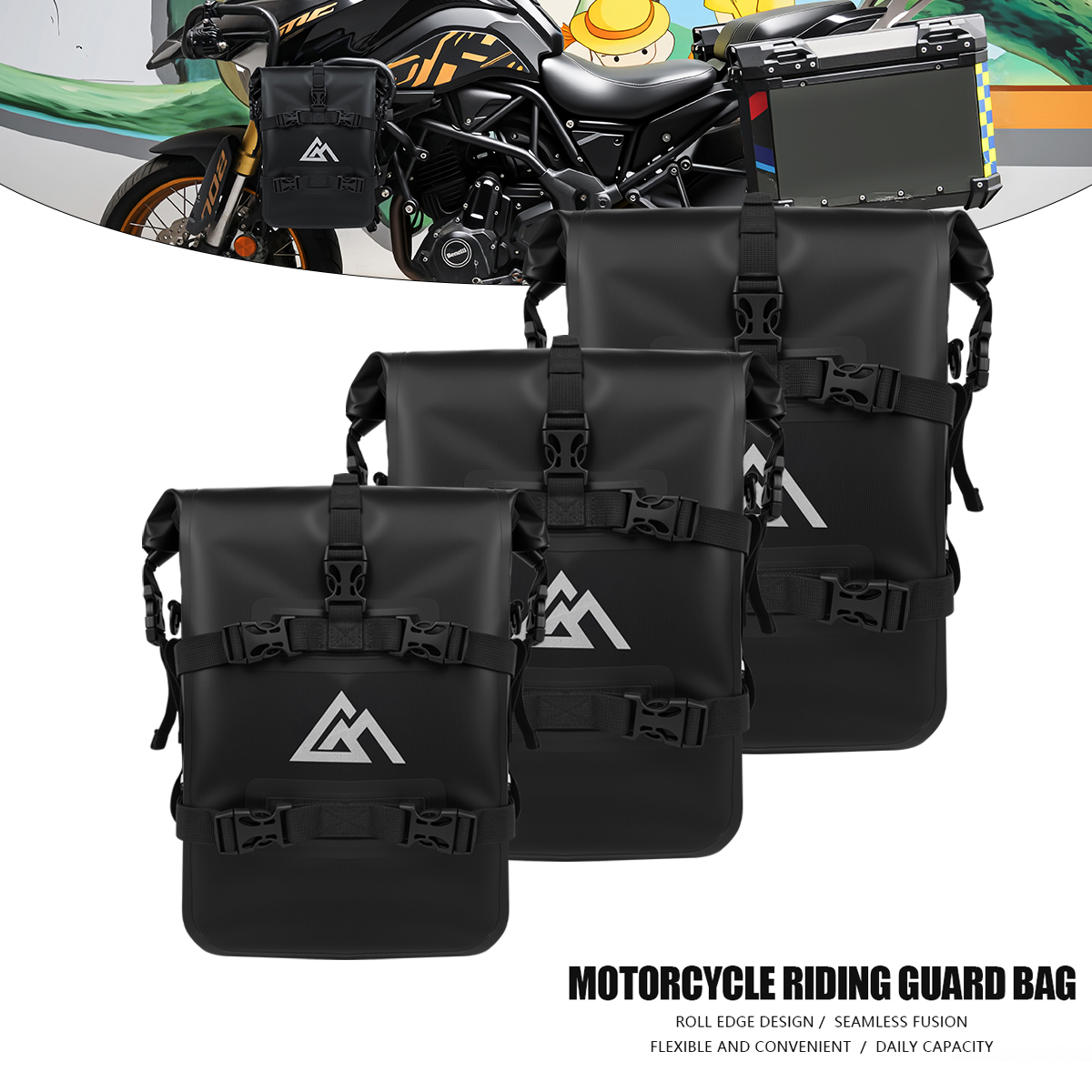 Motorcycle Gear Backpack - Universal Motorcycle Bumpers Bag 9/13/16LBefore after