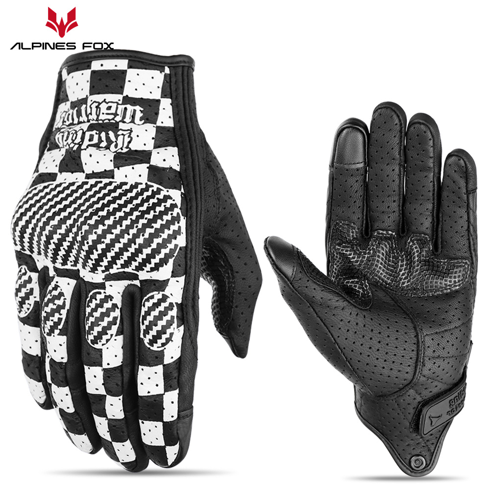 Motorcycle Gear Fox - Vintage Leather Motorcycle Gloves Full Finger