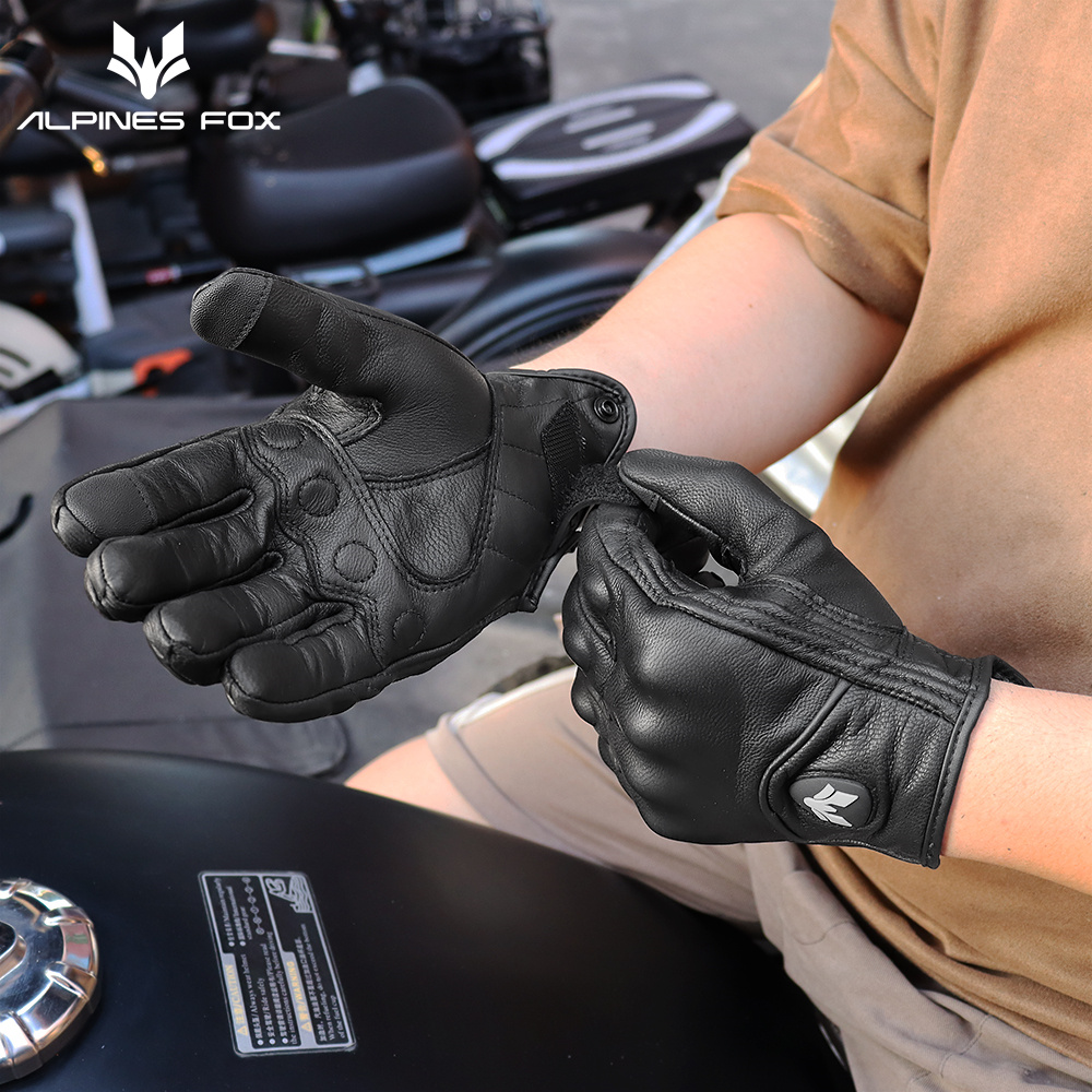 Retro Motorcycle Leather Glove - Motorcycle Gear Fox avis et prix