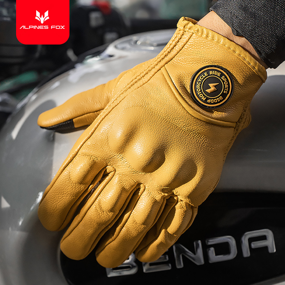 Retro Leather Motorcycle Glove - Motorcycle Gear Fox avis et prix