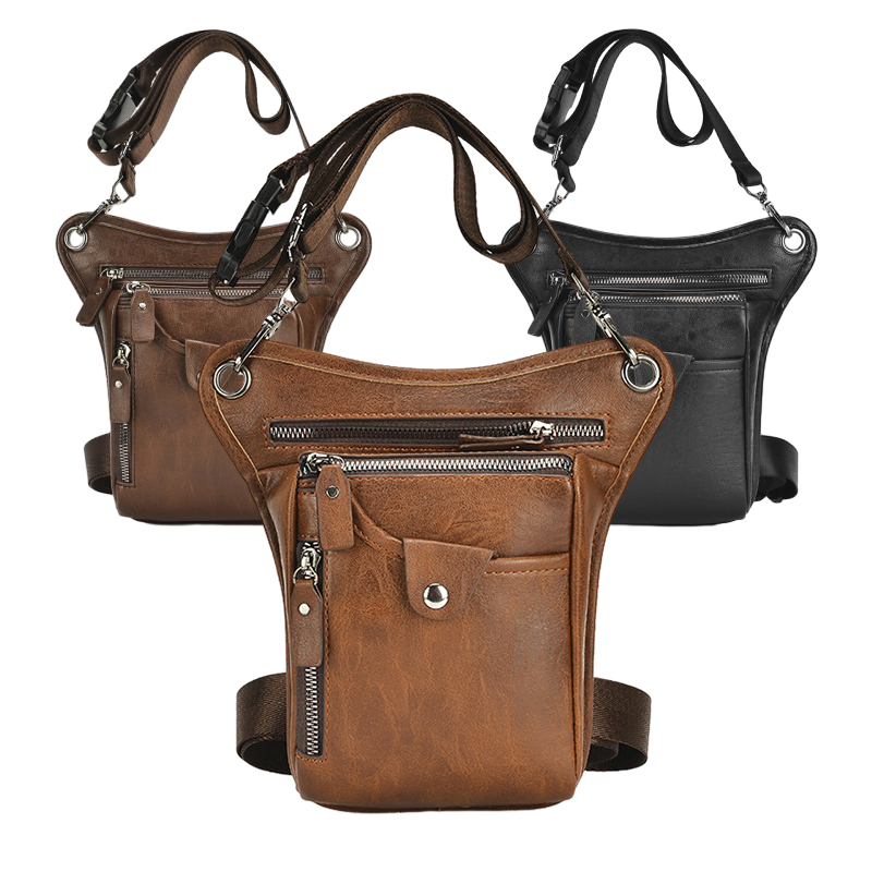 Vintage Pu Leather Waist Pack  - Motorcycle Gear Backpack avis et prix