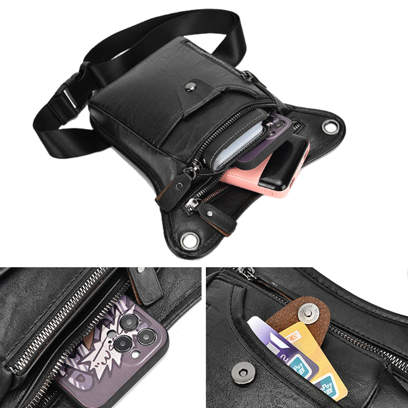 Vintage Pu Leather Waist Pack  - Motorcycle Gear Backpack avis et prix